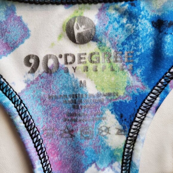 90 Degree by Reflex Racerback Athletic Longline Tank Top Multi Print Size M - Picture 8 of 13